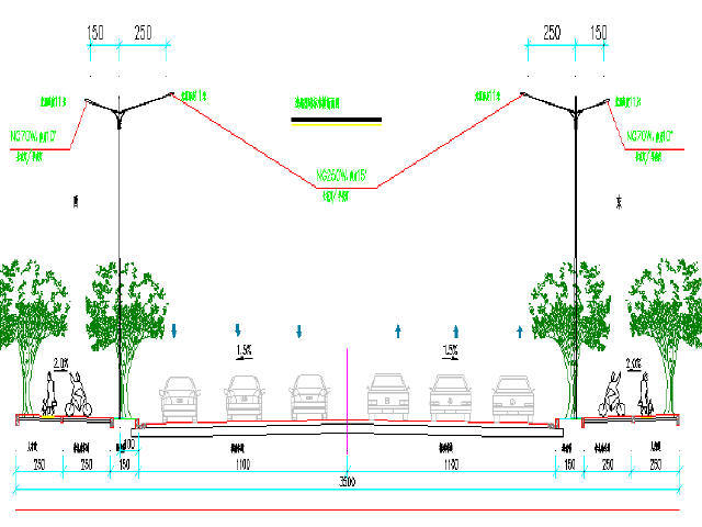 市政交通护栏设计图资料下载-[湖南]路幅宽35米市政道路交通安全设施及亮化工程设计图47张CAD