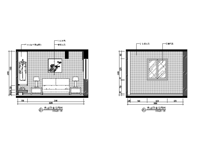 现代中式风格别墅设计CAD施工图（含效果图）立面图
