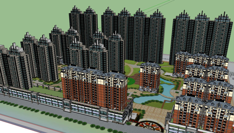 su城市体块模型资料下载-小区建筑体块模型设计