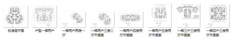 60种多层点式及塔式小高层户型平面图（60张）-缩略图