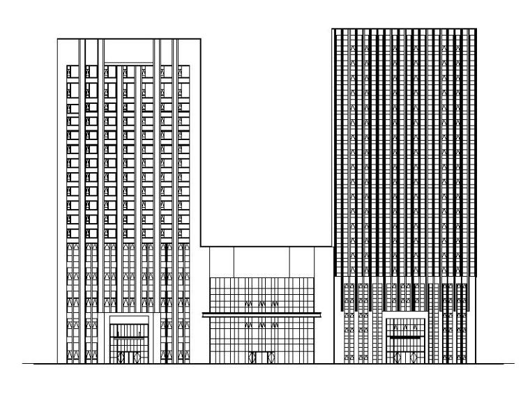 高层酒店综合体cad资料下载-[江苏]高层连廊式办公酒店综合体建筑施工图