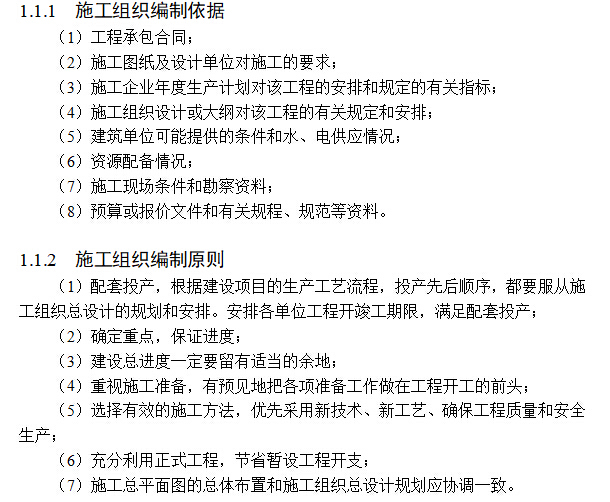 某宿舍楼施工组织设计-施工组织编制依据与原则