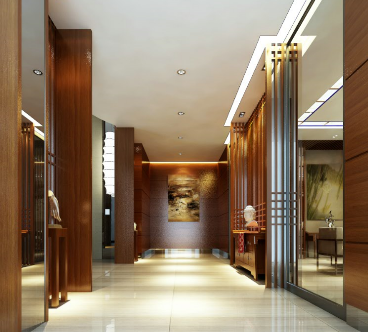 中式客厅风格资料下载-中式风格高档三层别墅室内设计施工图（含效果图）