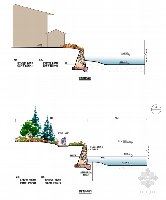 [杭州]生活品质之城景观规划设计方案-节点剖面图