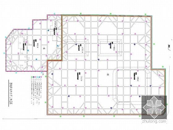 [湖北]地标建筑大型深基坑支护设计方案（29米深基坑 含两套方案）-方案一基坑平面