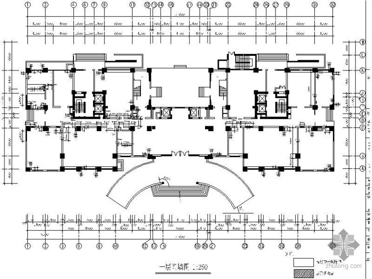 广电楼平面图CAD资料下载-某办公楼平面图