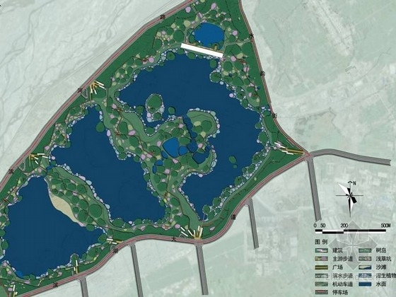 路易斯维尔城市滨水公园资料下载-[甘肃]城市滨水公园景观规划初步设计方案汇报（北京著名设计院作品）