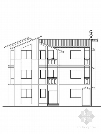 3层现代风格家庭别墅模型资料下载-[新农村]3层现代风格家庭独栋别墅设计施工图（含效果图）