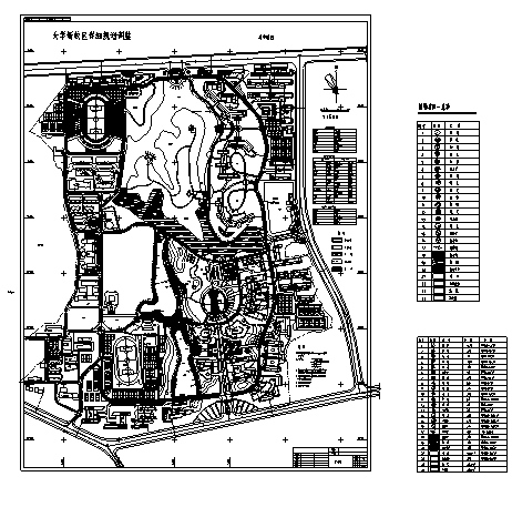 40套大学校园规划总平面图CAD方案图纸_3