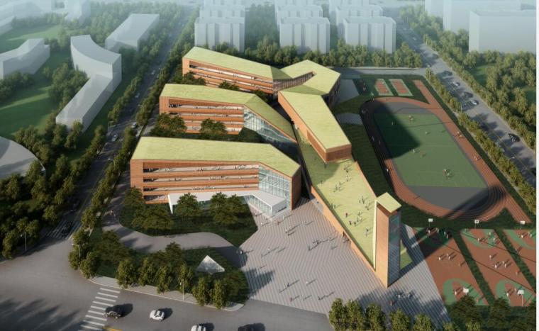 上海小学建筑设计资料下载-[上海]现代建筑南桥新城某小学建筑设计方案