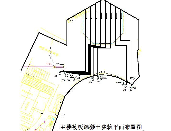 站前广场水电施工方案资料下载-商业广场主楼筏板大体积混凝土施工方案