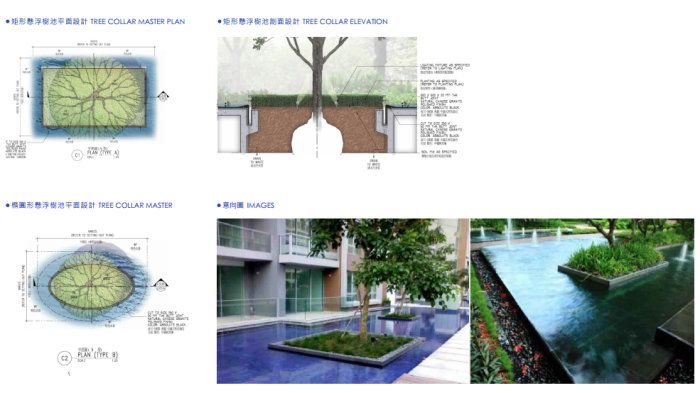 [上海]滨江雨水花园现代新商圈中央活动区办公环境景观规划设计-悬浮树池设计详图