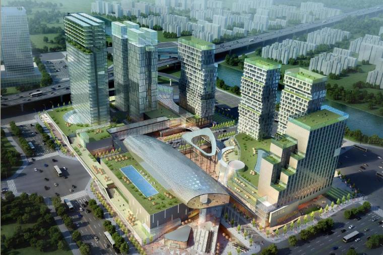 泰国酒店公寓建筑设计资料下载-[河南]高层现代风格综合性商业综合体建筑设计方案文本