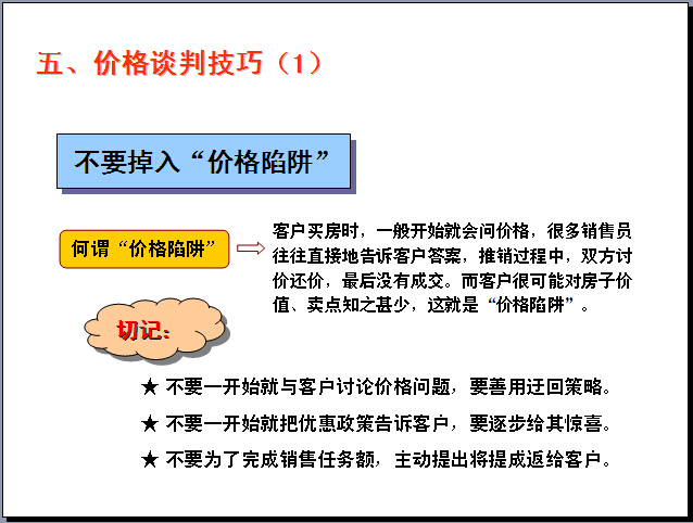 房地产销售培训资料（239页，图文并茂）-价格谈判技巧