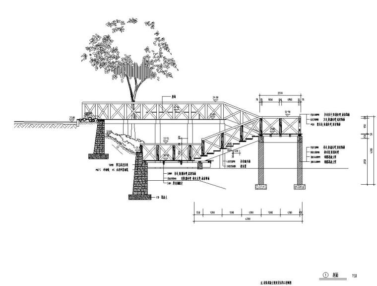 [江苏]南京香山美墅湖区工程全套景观设计施工图（L&A知名景观公司）-挑台剖面图