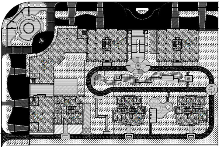 [合集]海绵城市景观设计施工图图集（3套）-某公馆铺装平面图
