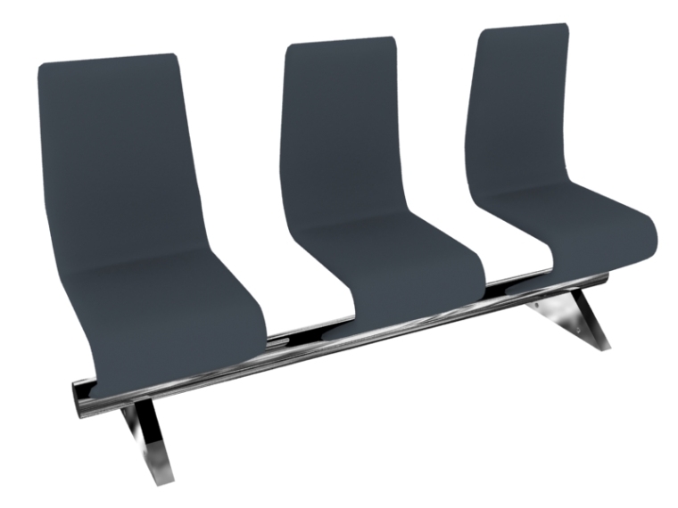 折叠躺椅午睡椅资料下载-公共区休息椅3D模型下载