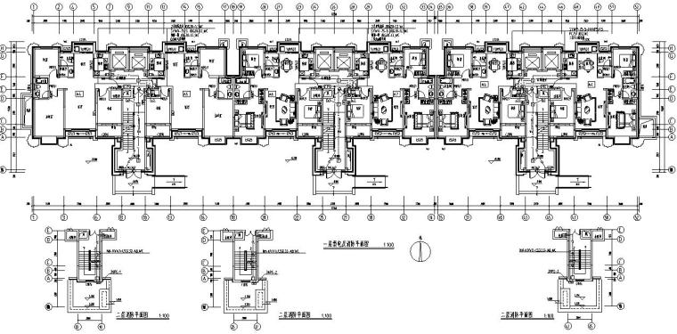 河南高层办公楼[建筑、结构、水、暖、电]-一层弱电及消防平面图