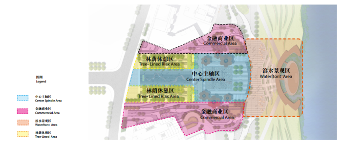 [湖南]休闲文化中心广场园林景观设计方案-功能分区图