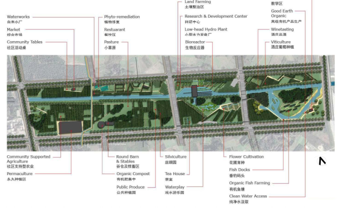 [四川]绿色城市生态滨水中心河道两岸景观规划设计方案-太清路段设计总平面图