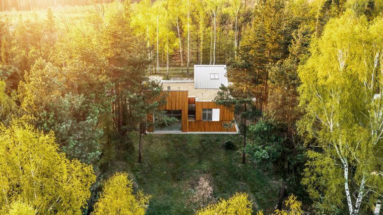 森林住宅设计资料下载-波兰森林倾斜住宅