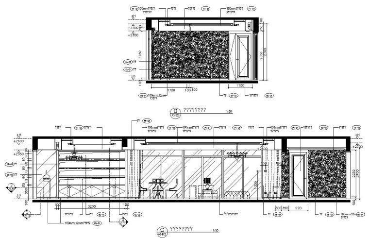 梁志天——珠海东方三套不同户型样板间施工图设计-A3-E01~02(living room)-Model