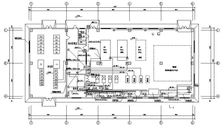 兰州中川机场制冷站全套施工图-电力平面图