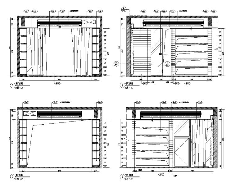 别墅画室施工图资料下载-[陕西]某中式别墅室内设计施工图（含效果图）