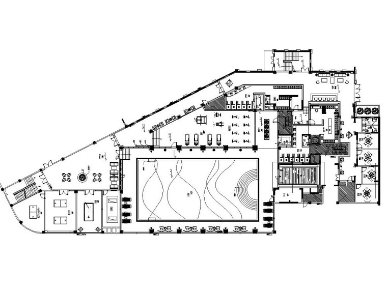 健身房平面布置方案资料下载-[福建]云顶枫丹水疗会所全套施工图设计（附效果图）