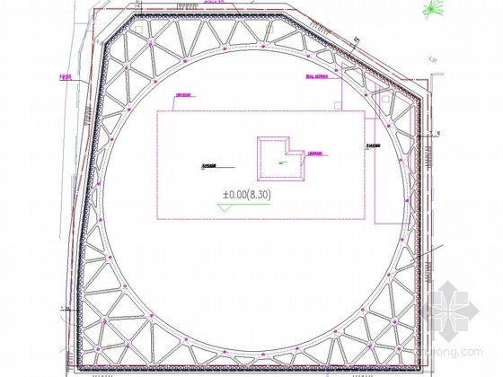 内支撑格构钢立柱施工资料下载-[福建]深基坑灌注桩加圆形内支撑支护施工图（专家论证）