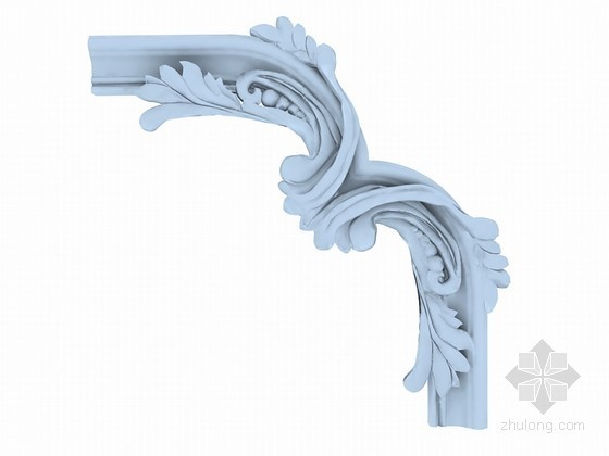 欧式实木雕花屏风模型资料下载-雕花式角线3D模型下载