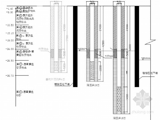 [上海]超深基坑降水分析及降压井设计施工方案-降压井剖面图 