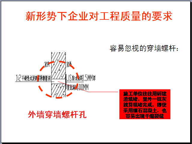 房地产企业工程管理常见问题及管控标准（123页，图文并茂）-外墙穿墙螺杆孔