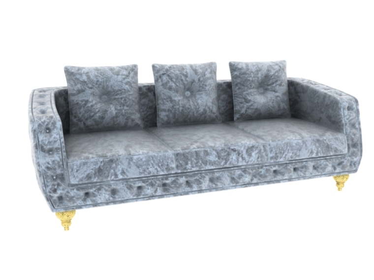 灰色su材质资料下载-灰色舒适沙发3D模型下载
