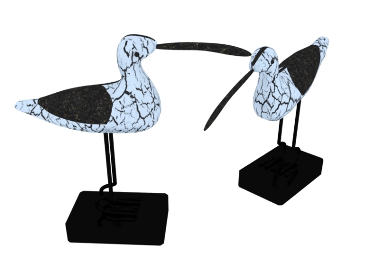 头像雕塑3D模型资料下载-小鸟雕塑3D模型下载