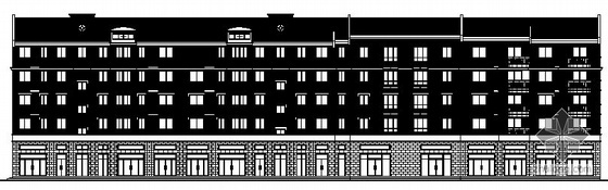 农村临街商住楼建筑图纸资料下载-某五层临街商住楼建筑方案图