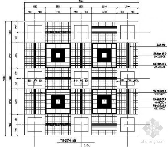 商务办公广场平面图资料下载-广场铺装平面图