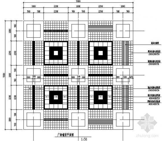 施工图铺装总平面图资料下载-广场铺装平面图
