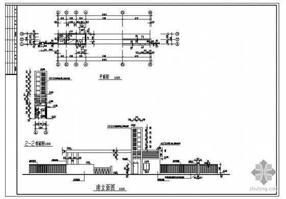 简易彩钢房结构图资料下载-某门卫房及大门结构图