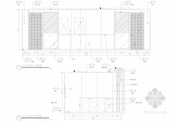 [上海]知名设计公司设计现代商业办公空间施工图（含概念方案设计文本）-[上海]知名设计公司设计现代商业办公空间施工图立面图