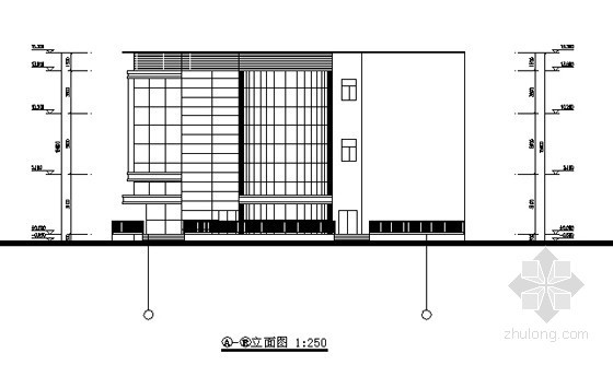 某三层汽车站建筑方案设计（原创）-侧立面图