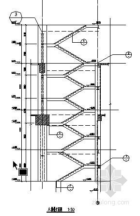 混凝土楼梯画法资料下载-钢楼梯画法大样图
