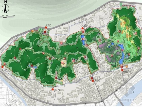 挂网喷射山体护坡方案资料下载-[江西]城市山体综合公园景观规划设计方案