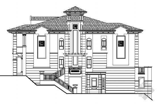 三层大别墅建筑设计图纸资料下载-某三层别墅建筑设计方案图
