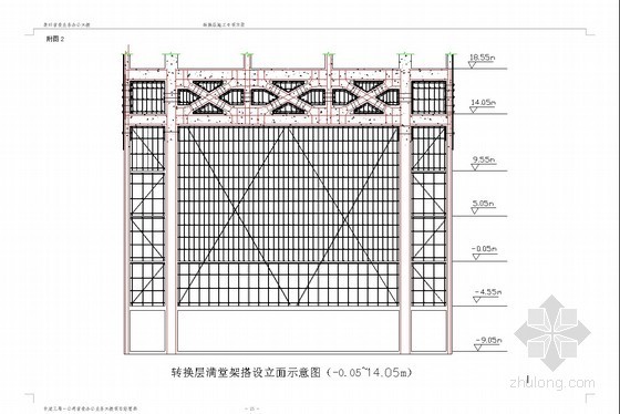 14米跨桁架资料下载-转换层施工方案(14.0m 钢桁架)