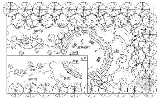 小公园园林规划设计平面资料下载-某小公园园林规划设计平面