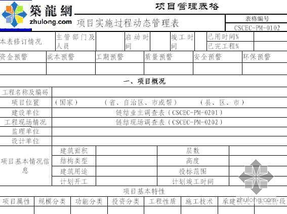 工程过程管理销项表资料下载-项目实施过程动态管理表