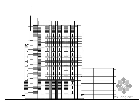 办公楼高层设计全套效果图资料下载-某十五层办公楼建筑设计方案图（含效果图）