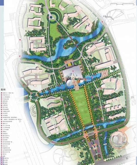 现代风格大学景观资料下载-[上海]现代风格大学校园景观规划设计方案