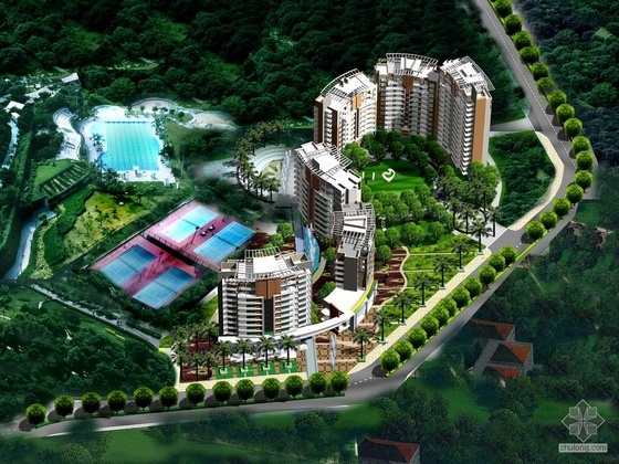 长沙建筑cad资料下载-[长沙]华侨城某住宅小区规划CAD方案及设计文本